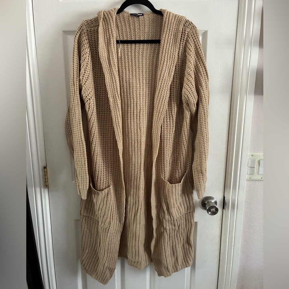 Fashion Nova Beige Knit Cardigan